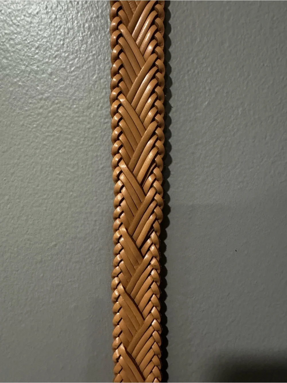 J. Crew Braided Leather Accent Belt in Tan with Brass Buckle